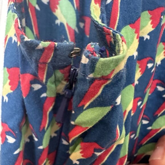 Eshakti Parrot Print Dress Size 16 Maxi Blue Short Sleeve Keyhole Cutouts XL - Picture 6 of 7